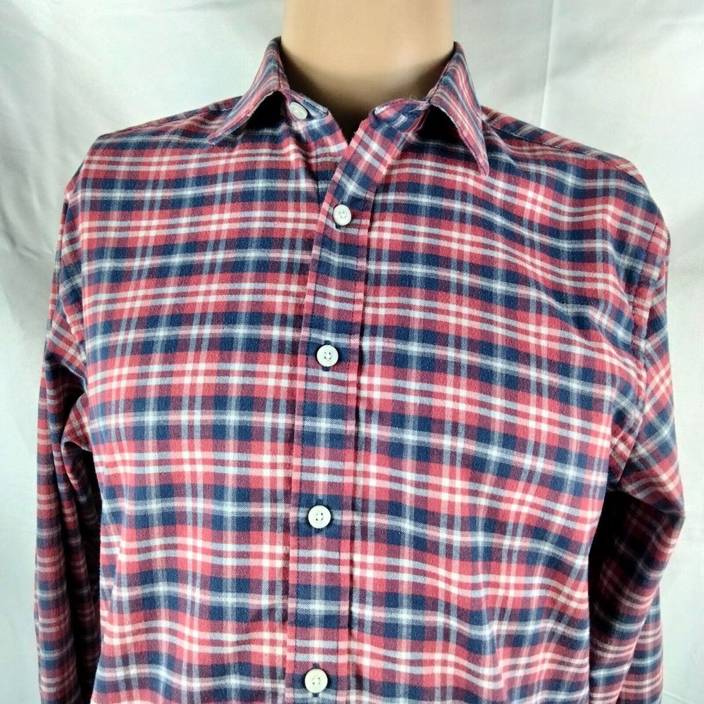 UNTUCKIT Men's Sz M Multicolor Plaid Long Sleeve Button-Front Millbrook Shirt - Picture 2 of 6